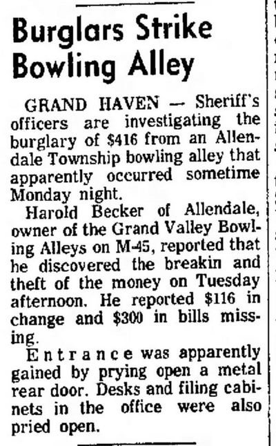 Grand Valley Lanes - 1965 Robbery (newer photo)